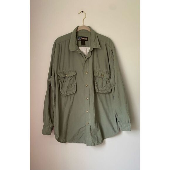 Sortif men’s green outdoor performance fishing hiking button front shirt/XL￼￼ - Picture 2 of 7
